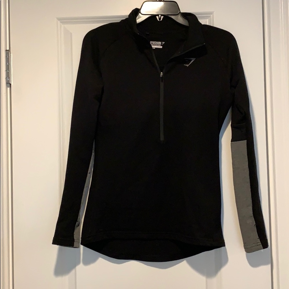 Gymshark 1/4 Zip Pullover Black/Grey - Small